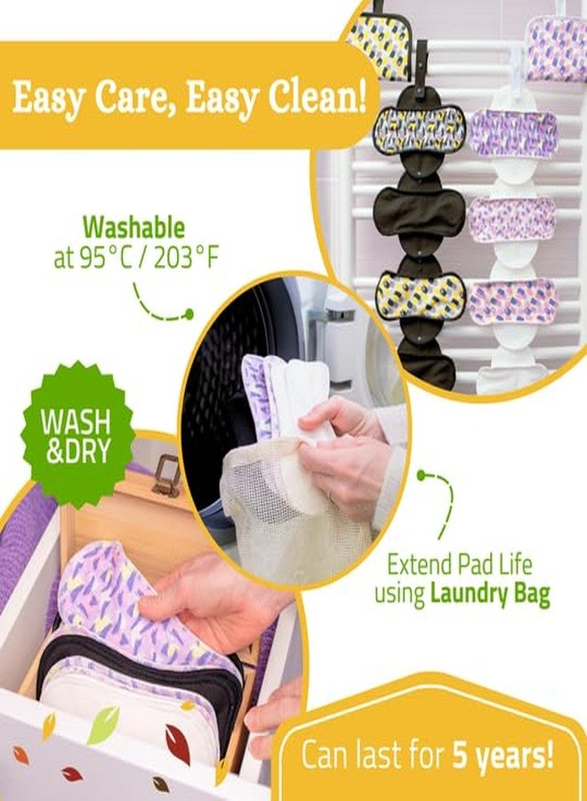 Natissy Non-Slip, (Premium) Reusable Menstrual Pads for Light Flow (6 Pack S+M) - Leak Proof & Odor Free Cotton Cloth Pads for Women & Teens - High-Temp Washable, Soft & Skin-Safe for All-Day Period Comfort - Image 5
